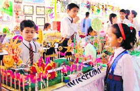 The annual exhibition at KVM School in Ludhiana on Sunday.