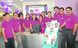 PURPLE PRET & WHITE TIGER: As part of the Customer Service Week being observed at British Library-9, its staff stand attired