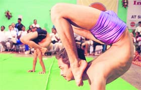The National Yoga Championship in progress in Chandigarh