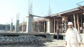 A view of the 200-bedded hospital being built by the Dera Kar Sewa at Tarn Taran
