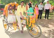 Baraatis arriving in rickshaws give the bride’s side a surprise
