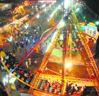 LIGHTS GALORE: A view of the Diwali mela at Sector 34 in Chandigarh