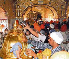 Over one lakh devotees washed the Hazur Sahib gurdwara and other buildings, on the eve of Diwali, on Monday.