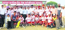 Victorious team of Jarkhar Hockey Academy after winning the 54 Punjab State Inter-School Hockey Tournament