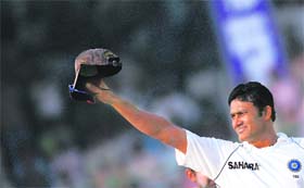 Anil waves to the crowd after the end of the fifth days play of the third Test against Australia in New Delhi