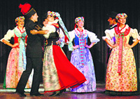 Artistes from Polland perform during Intrnational Heritage of Music and Folk Dance Festival-2008 at St Stephen’s School in Sector 45, Chandigarh, on Friday.