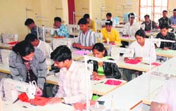 Students at the Apparel Training and Design Centre (ATDC) in Ballabhgarh.