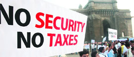 A telling message at a rally at the Gateway of India, Mumbai.
