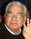A distraught Bhajan Lal speaks to the media in Panchkula