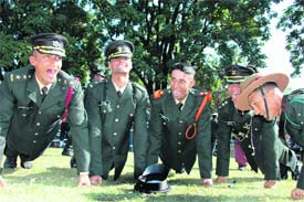 The newly commissioned officers after the passing out parade at the IMA, in Dehradun on Saturday.Tribune photos: Vinod Pundir