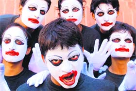 FACE OFF: Participants of a mimicry competition at the youth fest on the PU campus