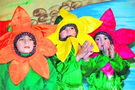 Children at shemrock school annual function at Dehradoon on Wednesday. Tribune photo: Vinod Pundir