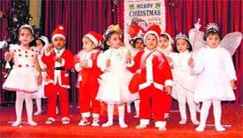 Christmas celebrations at Love Dale school in Ludhiana on Friday.