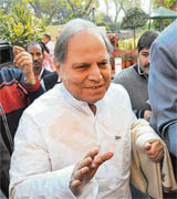 Minority Affairs Minister A.R. Antulay on way to Parliament in New Delhi on Monday. 