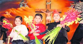 BLESSED ONES: Children at Holy Christ Church in Sarabha Nagar