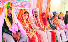 The Maa Bhagwati Club solemnised the marriage of four girls in Ludhiana on Sunday