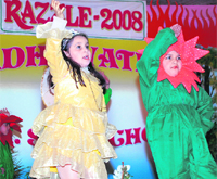 Students of Radha Vatika Senior Secondary School participate in the annual function at Khanna on Monday.