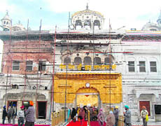 A view of Darshani Deori of the Golden Temple.
