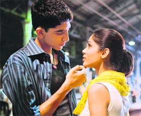 Dev Patel in a scene from Slumdog...