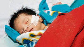 One of the infants who survived Saturdays fire.