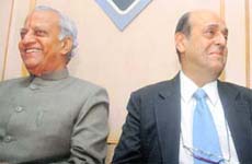 Chief Election Commissioner N Gopalaswami and Election Commissioner Navin Chawla at a meeting with representatives of political parties in New Delhi