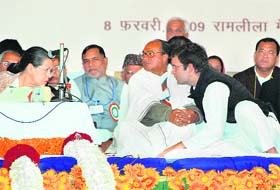 UPA chairperson Sonia Gandhi and Congress general secretary at a party conclave in New Delhi
