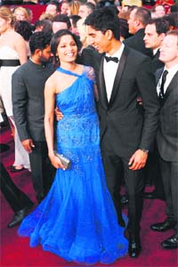 Freida Pinto and Dev Patel