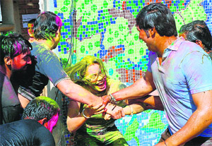 Students of Govt. College of Art at their colourful best.