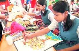 Kids participating in art 'n' craft workshop on World Earth Day