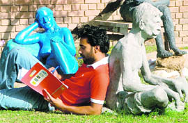 A student studies amongst the statues in Government Art College-10.