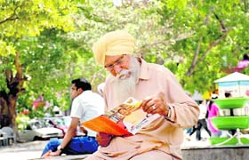 No literary pastime, this! What this old man is studying so intently is a poll manifesto
