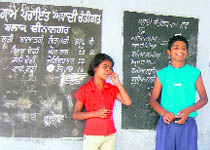 Students of Government High School, Chandigarh, in Gurdaspur.
