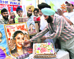 A fan of Bollywood actress Madhuri Dixit celebrates her 42nd birthday on Friday.