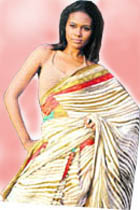 The sari finds its way on to the ramp at a fashion event in Colombo.