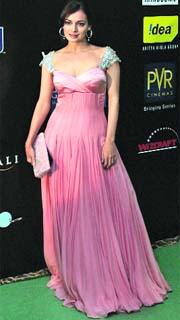 Dia Mirza stands out in her pink dress