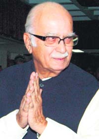 BJP leader LK Advani after the partys national executive meeting in New Delhi
