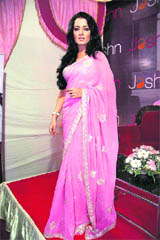 Bollywood actor Celina Jaitley inaugurates a new store in Mumbai.