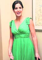 NEW FROCK: Actor Katrina Kaif sports a green gown