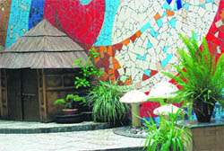 A cozy corner in the theme of wilderness, albeit man-made, provides a platform for creative muses at MCM DAV College-36