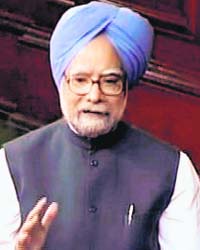 A TV grab shows PM Manmohan Singh making a statement on the Indo-Pak joint statement in Parliament
