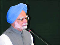 Prime Minister Manmohan Singh addresses a conference on agriculture & food security in New Delhi on Saturday.