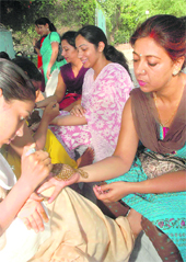 The festival of Teej was celebrated at the Press Club-27. Lifestyle photo: Parvesh Chauhan