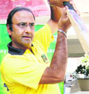 Charu Sharma at the launch of T-10 Gully Cricket in Ludhiana on Saturday.