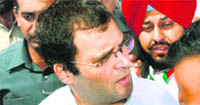 Rahul Gandhi at the Ludhiana railway station.
