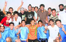 The winners in a jubilant mood at the Football stadium, Sector 17, Chandigarh