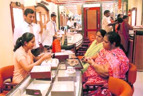 Women shop in a jewellery store in Sector 17 on Pushya Nakshatra
