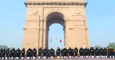 Soldiers rehearse prior to wreath-laying ceremony at Amar Jawan Jyoti on the occasion of Vijay Diwas, observed to mark Indias victory in the 1971 War, in New Delhi