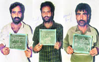 A file photo of the three militants who escaped police custody