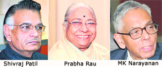 Shiv Raj Patil, Prabha Rau, MK Narayanan