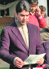 Abhinav Bindra at his home near Chandigarh on Saturday.